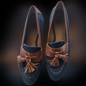 G.H. Bass & Co Weejuns Loafers Flats 10m EUC Brown/Blue